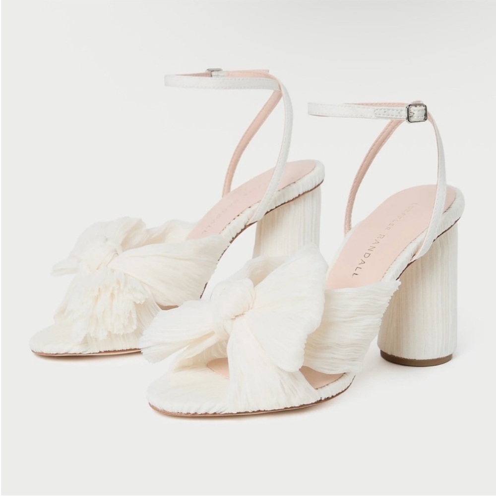Loeffler Randall // NEW Camellia Pearl Pleated Bow Heel - Picture 4 of 10
